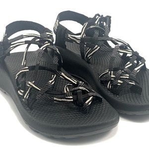 Chaco ZX/3 Classic Strappy Scatter Black/White Sandals (J106592) Women's Size 6